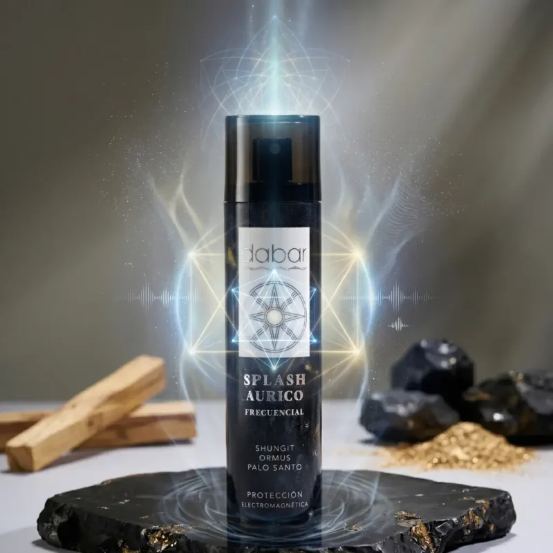 Presentación del Splash áurico Frecuencial de Protección con Ormus, Palo Santo y Shungit