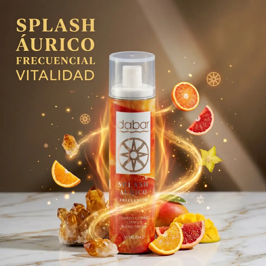 Splash Áurico Frecuencial de Vitalidad de 100ml con Ormus, Citrino y Blend Frutal