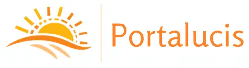 El logo de Portalucis con el Sol en el horizonte